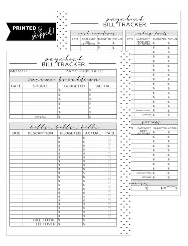 Monthly Bill Organizers - 18 Free Printables