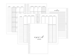 Vertical Lined Planner Inserts MONDAY START [One Month] <Un-Dated PRINTED AND SHIPPED>