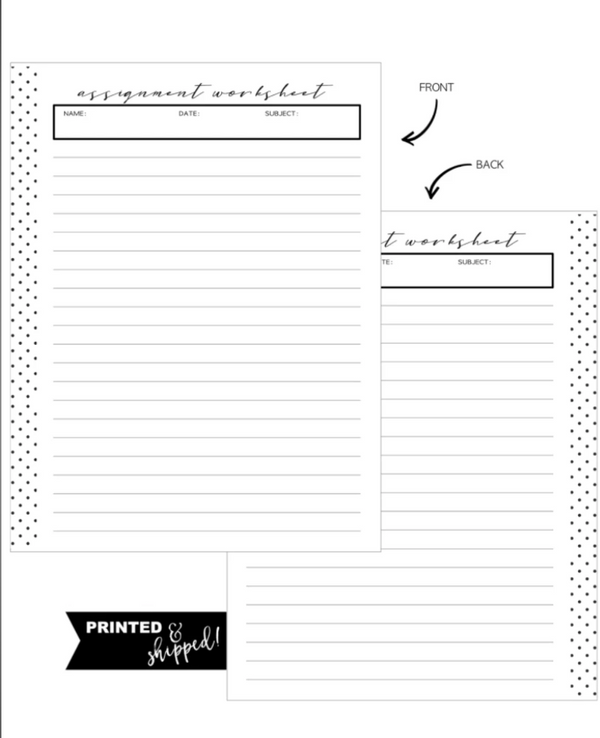 Assignment Fill Paper Inserts