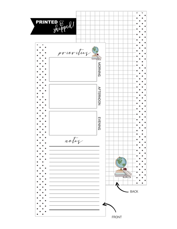 Priorities Globe Icon Fill Paper <PRINTED AND SHIPPED> Half Sheet