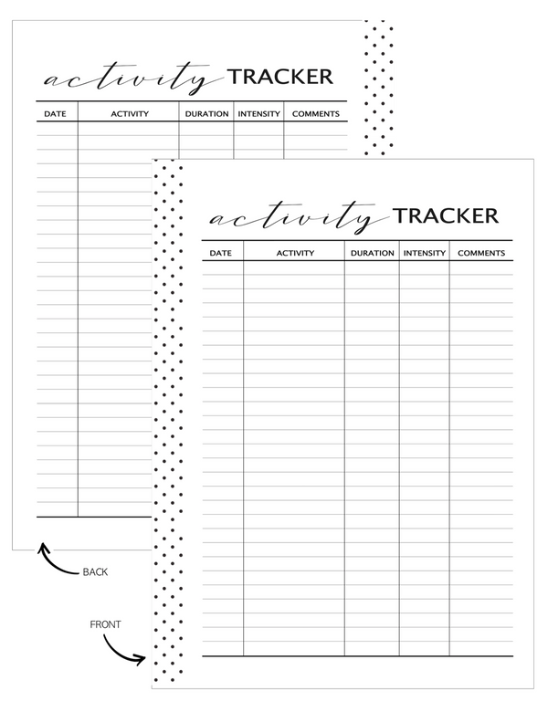 Activity Tracker  Fill Paper Inserts <PRINTABLE PDF>