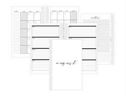 Horizontal Planner Inserts MONDAY START <Un-Dated PRINTED AND SHIPPED>