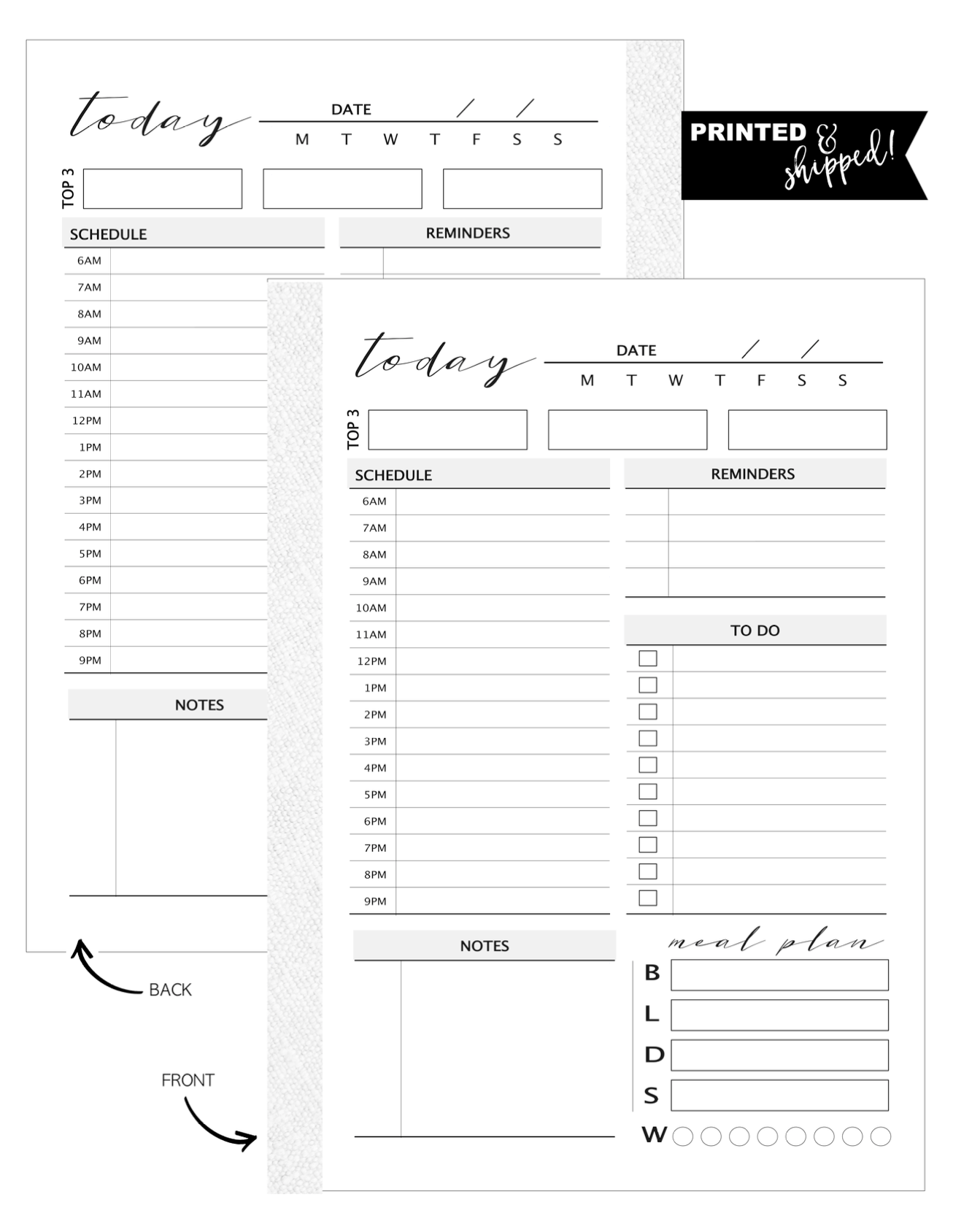 Daily Breakdown Fill Paper Inserts – Fancy Plans Co