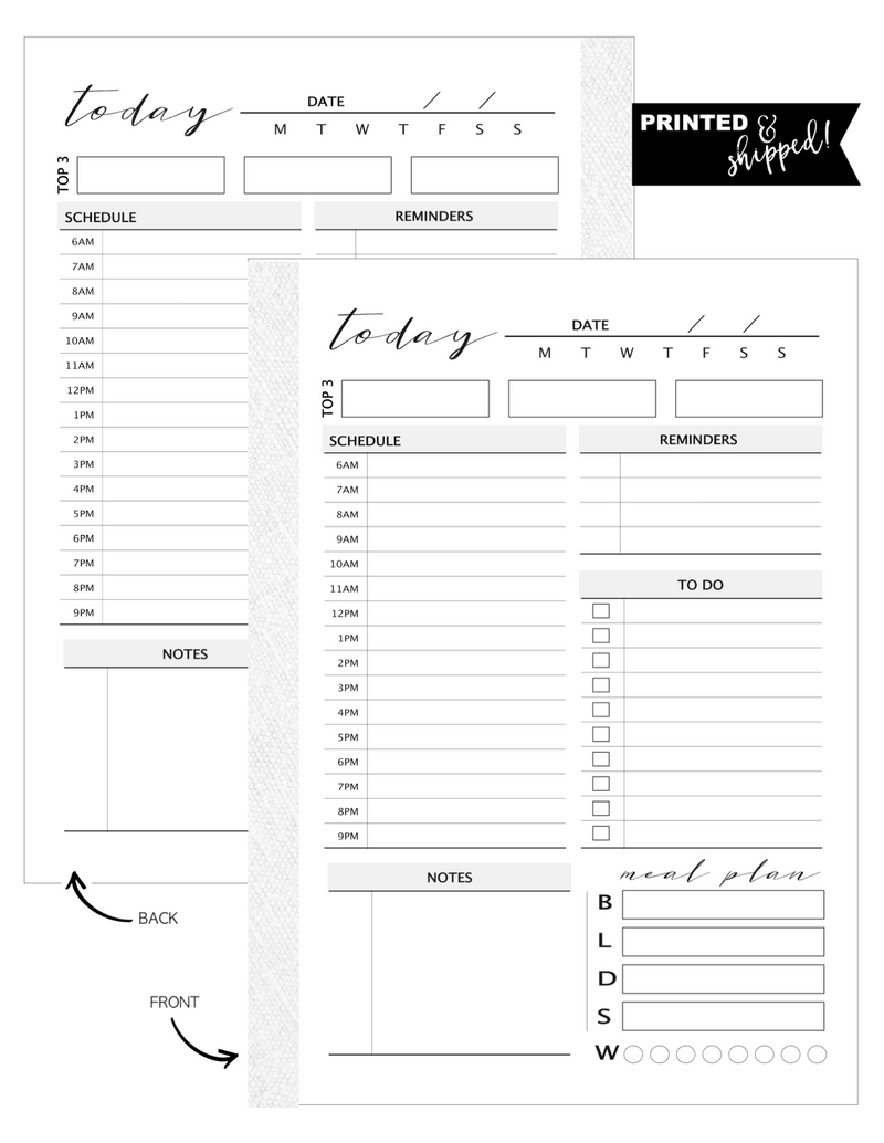 Daily Breakdown Fill Paper Inserts <PRINTED AND SHIPPED>