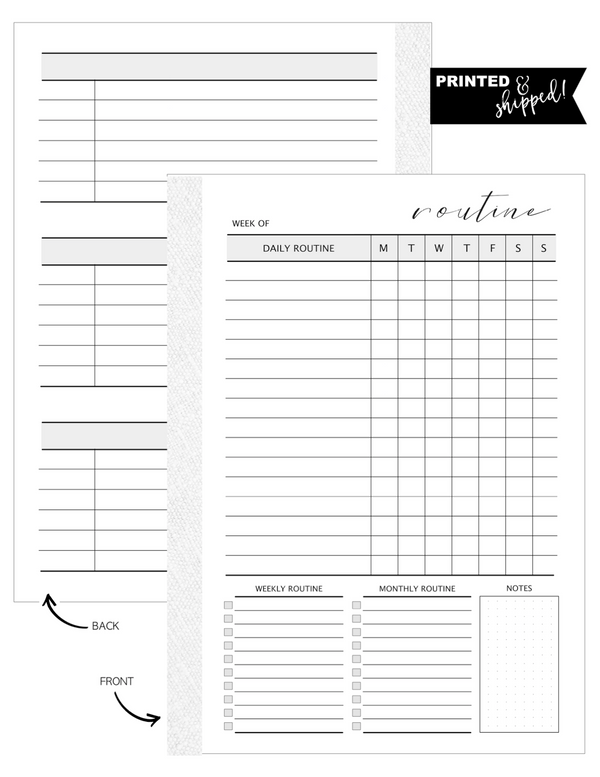 Routine Fill Paper Inserts <PRINTED AND SHIPPED>