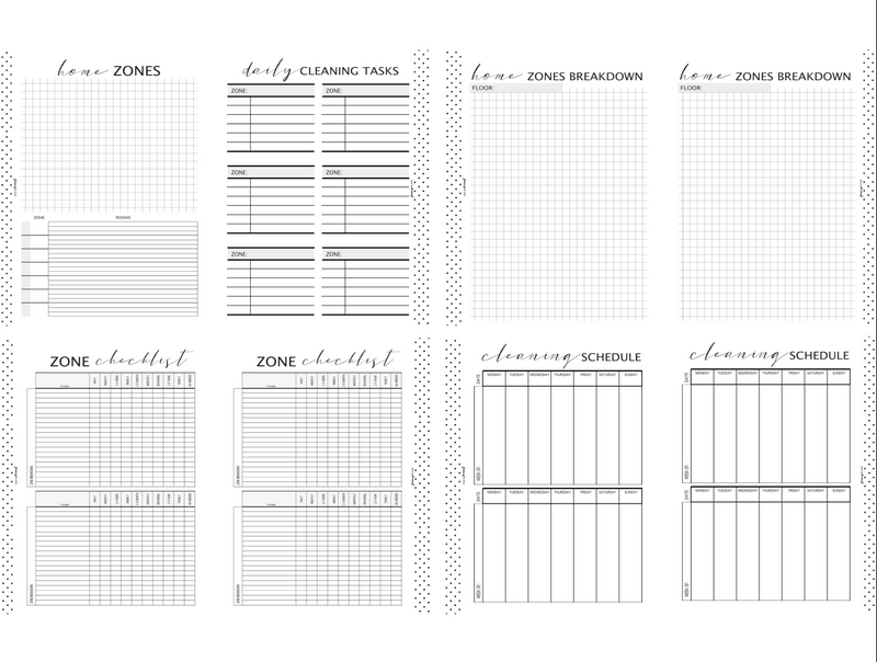 Zone Cleaning Workbook Bundle Inserts <PRINTED AND SHIPPED>