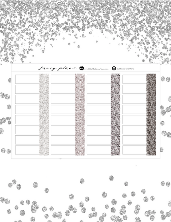Task Card GLITTER PATTERN Label Stickers