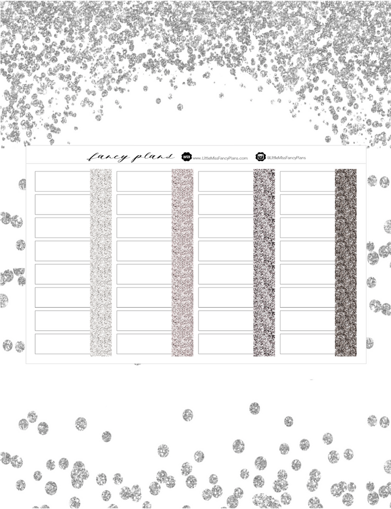 Task Card GLITTER PATTERN Label Stickers