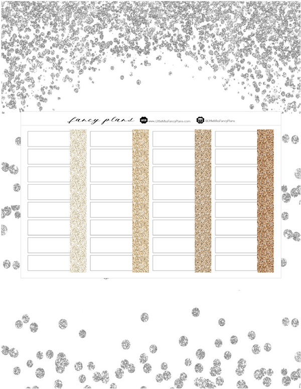 Task Card GLITTER PATTERN Label Stickers