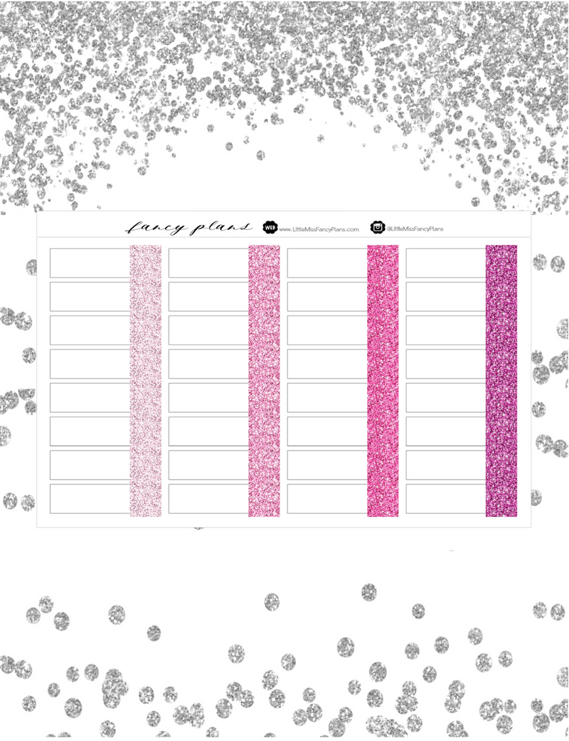 Task Card GLITTER PATTERN Label Stickers