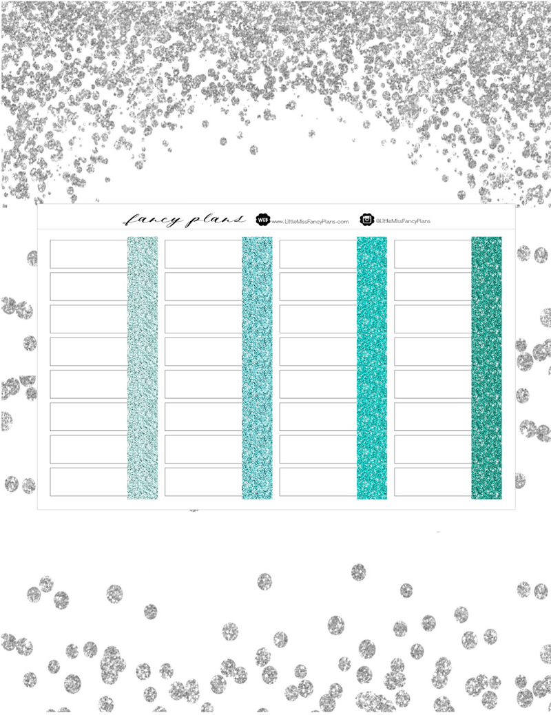 Task Card GLITTER PATTERN Label Stickers