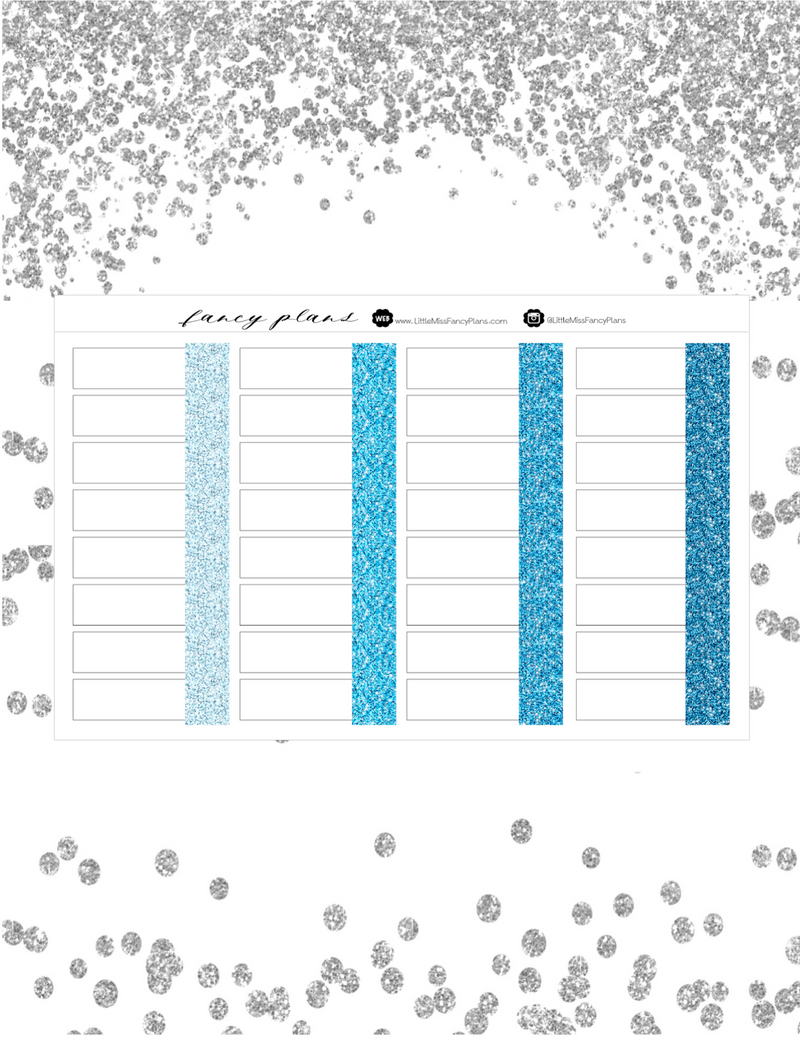Task Card GLITTER PATTERN Label Stickers