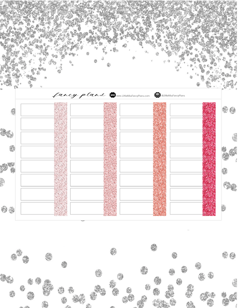 Task Card GLITTER PATTERN Label Stickers