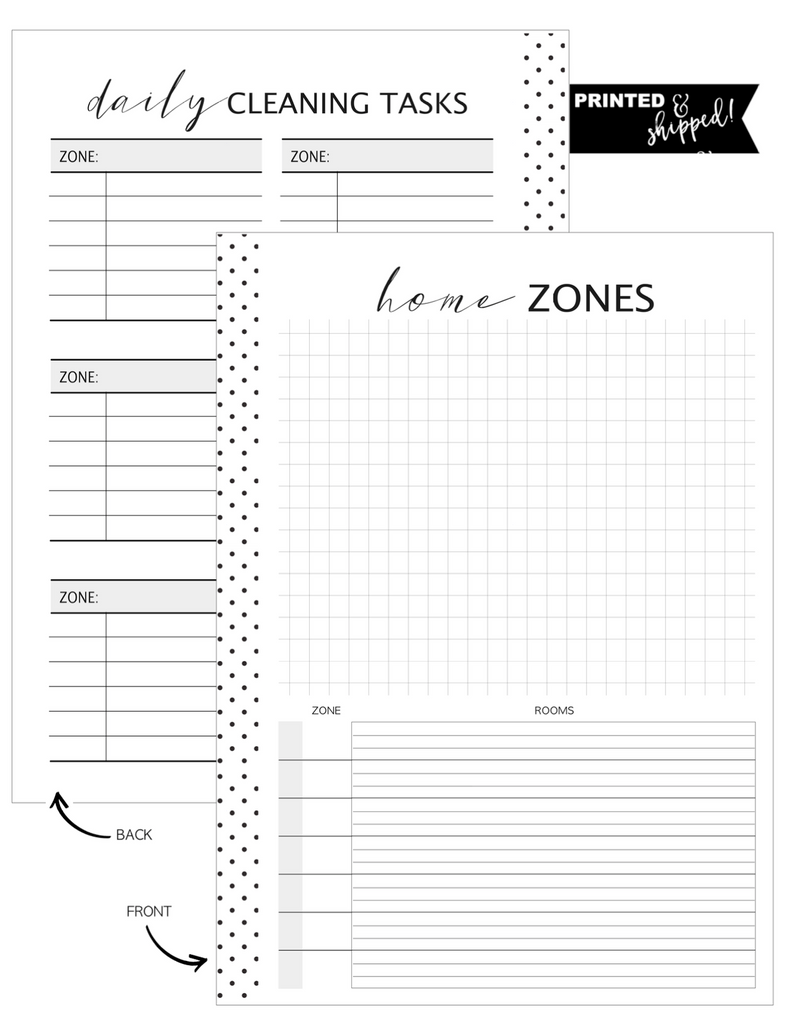 Zone Cleaning Workbook Bundle Inserts <PRINTED AND SHIPPED>