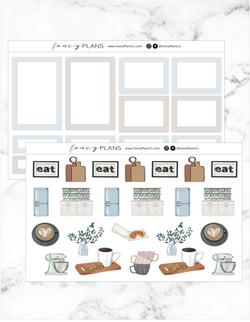 Simply Delicious BLUE + TAN | BOXES + ICONS