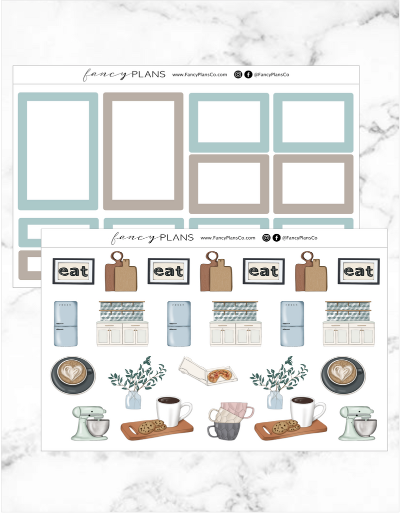 Simply Delicious TEAL + BROWN| BOXES + ICONS