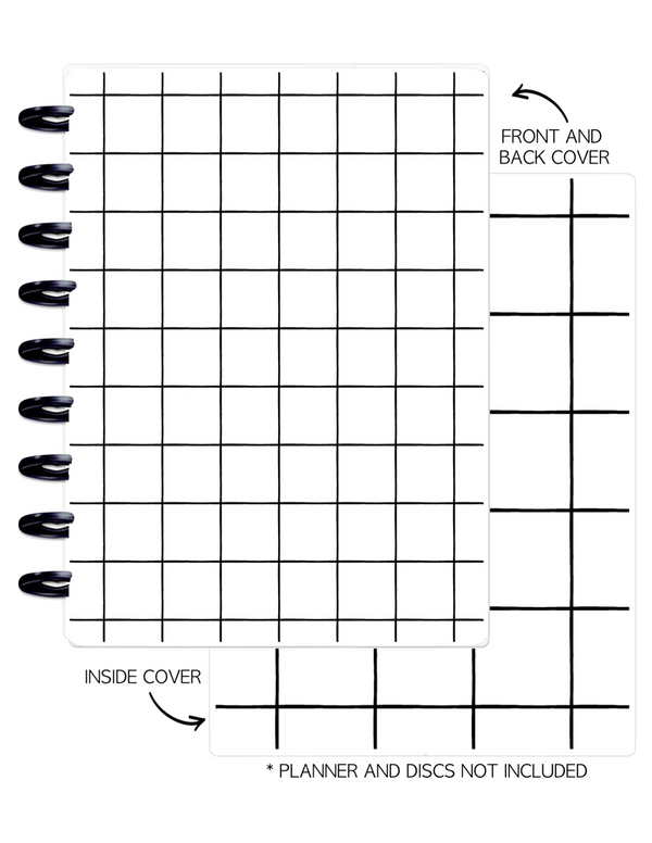 Cover Set of 2 GRID SIMPLE LINES <Double Sided Print>