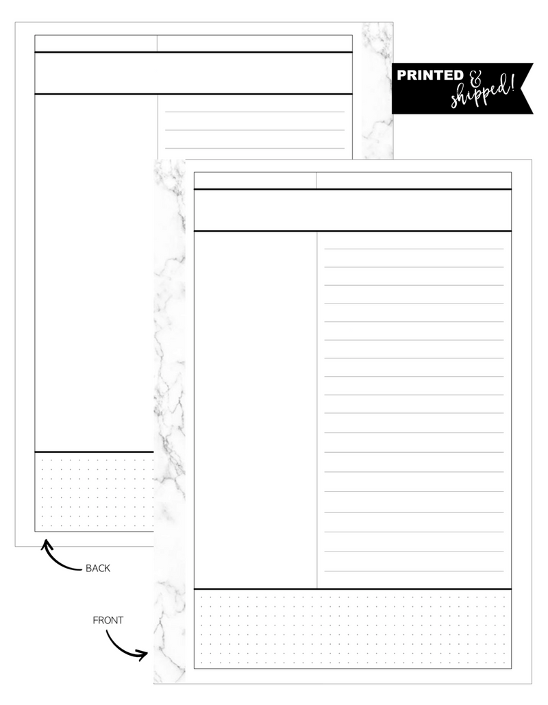 Cornell Notes w/ Marble Spine Option <PRINTED AND SHIPPED>