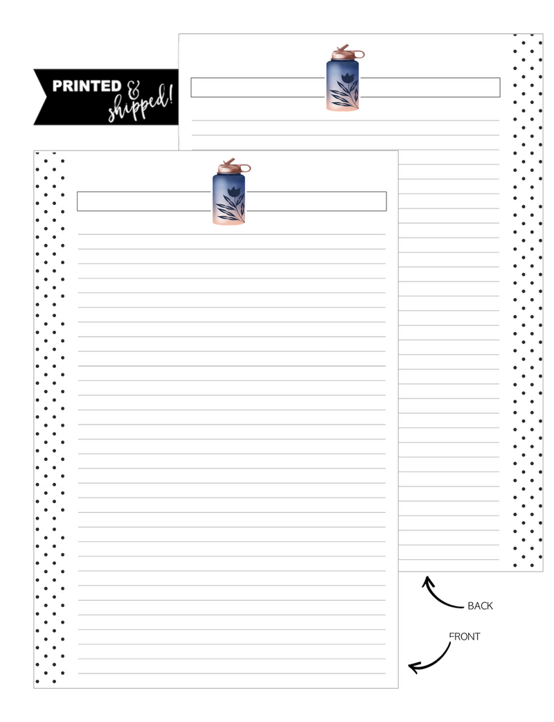 Water Bottle GET FIT Fill Paper Inserts <PRINTED AND SHIPPED>