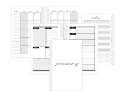 Horizontal Dashboard Layout Planner Inserts MONDAY START <Un-Dated PRINTED AND SHIPPED>