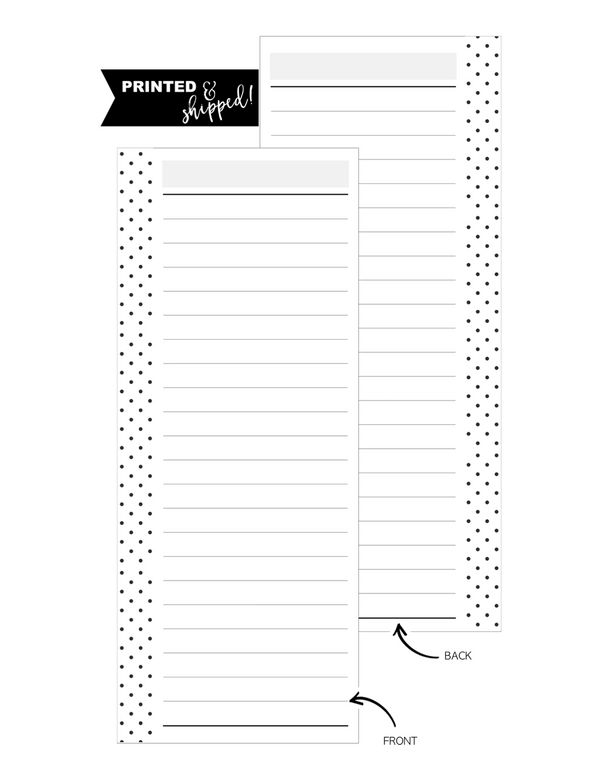 Blank Ideas Fill Paper HALF SHEET <PRINTED AND SHIPPED>