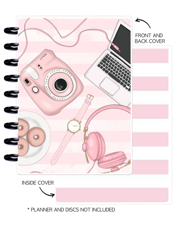 Cover Set of 2 PRETTY IN PINK Elecrtronics <Double Sided Print>
