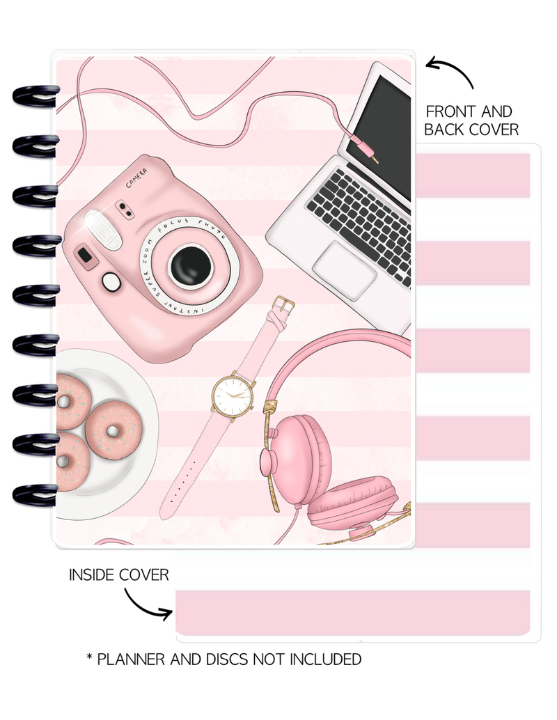 Cover Set of 2 PRETTY IN PINK Elecrtronics <Double Sided Print>