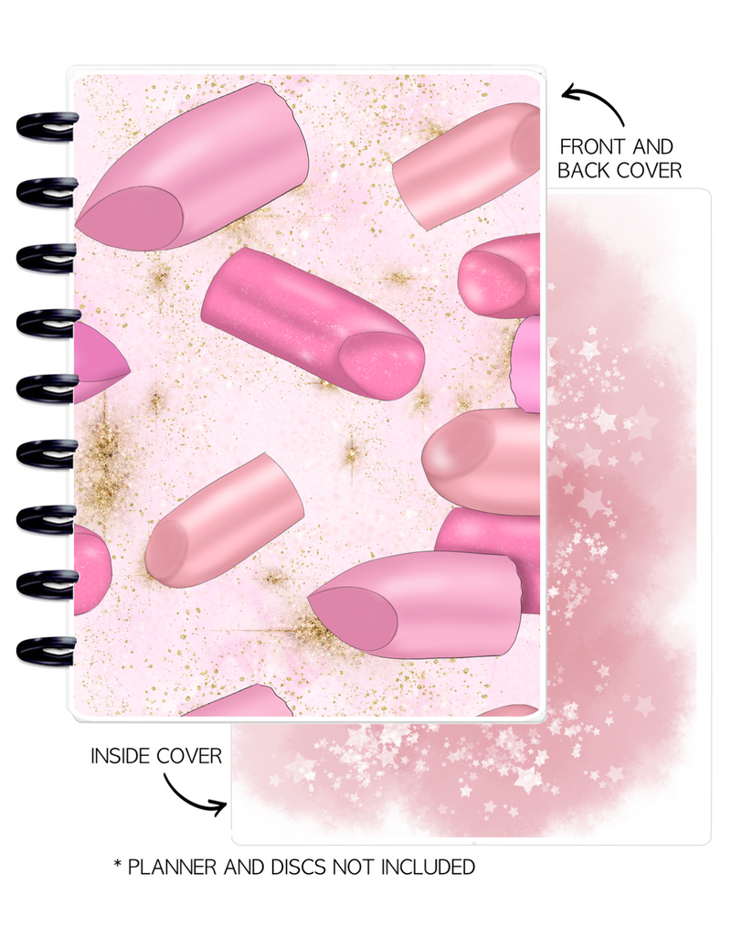 Cover Set of 2 PRETTY IN PINK Lipstick <Double Sided Print>