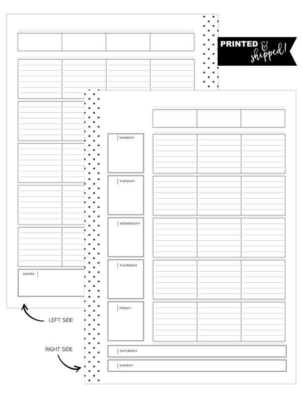 Classic School/Teacher Subject Style CALENDAR INSERTS [Full Year] <Un-Dated PRINTED AND SHIPPED>