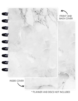 Cover Set of 2 MARBLE DREAMS Gray and Black <Double Sided Print>