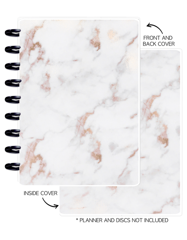 Cover Set of 2 MARBLE DREAMS Rose and White <Double Sided Print>
