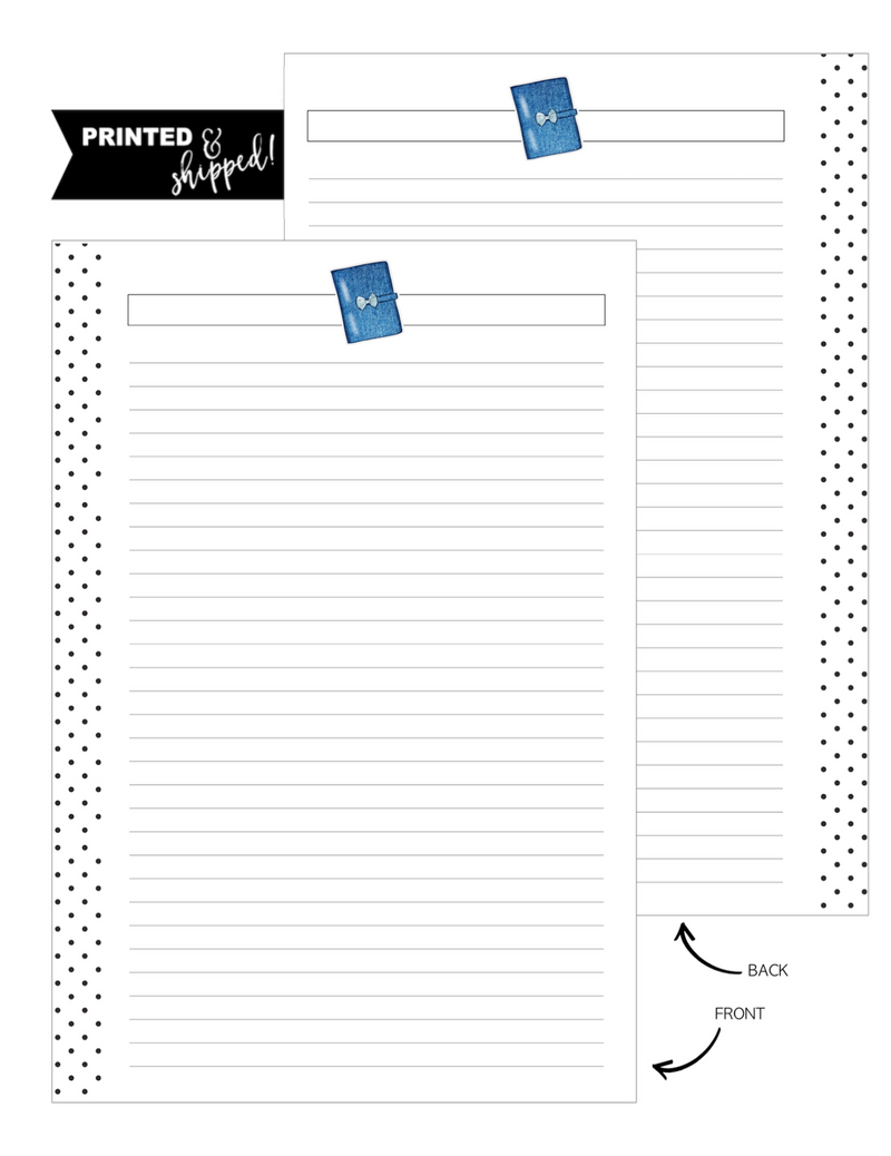 Planner Denim Dreams Fill Paper <PRINTED AND SHIPPED>