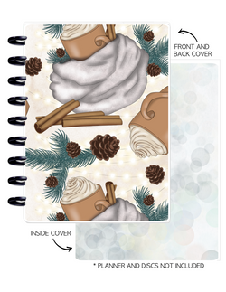 Cover Set of 2 WINTER VIBES Pine Cones + Hot Chocolate <Double Sided Print>