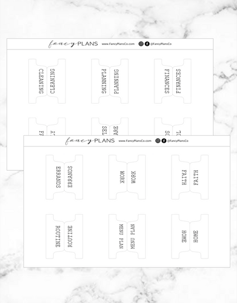 Fold Over Tasks Divider Tabs | TYPE FONT | LEGACY – Fancy Plans Co