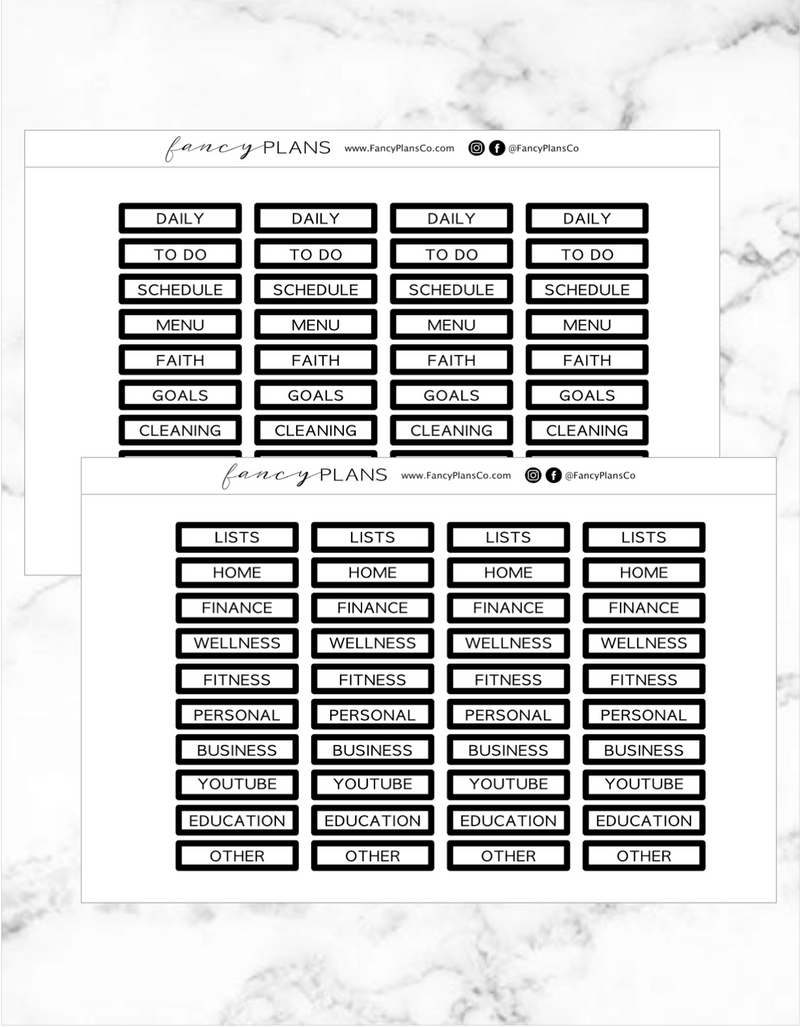 Student Divider Labels