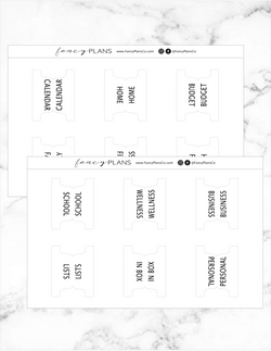 Fold Over Planner Subjects Divider Tabs | SIMPLE FONT | LEGACY