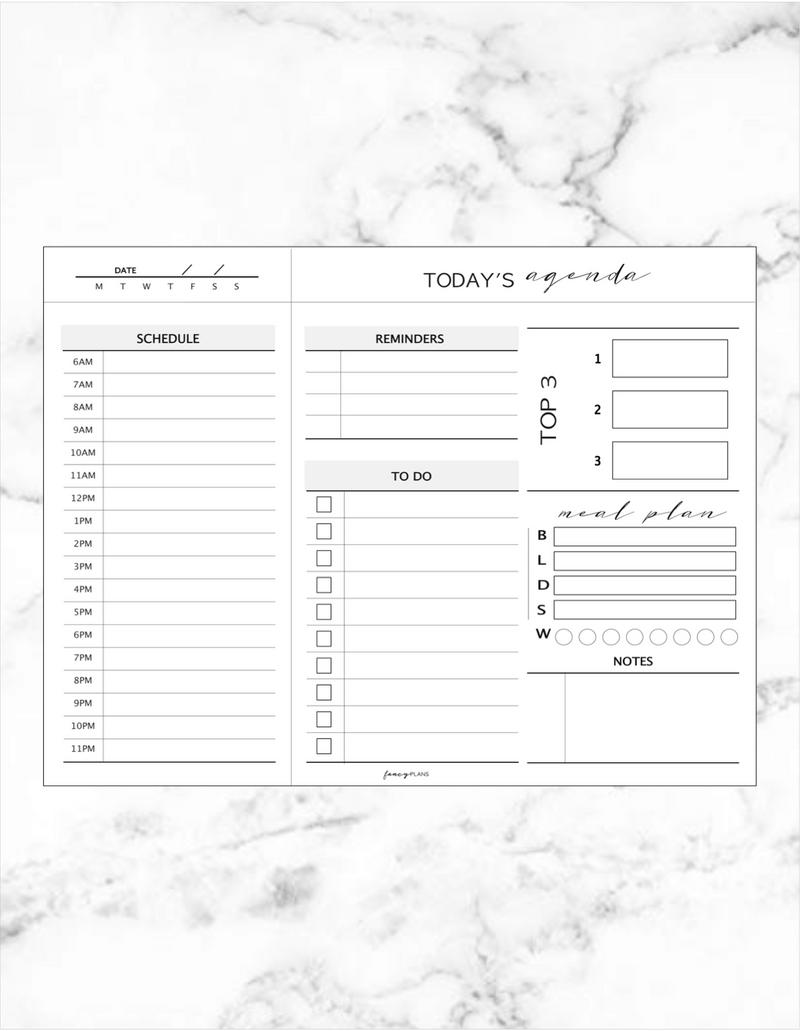 9 x 7 Deskpad | Daily Agenda