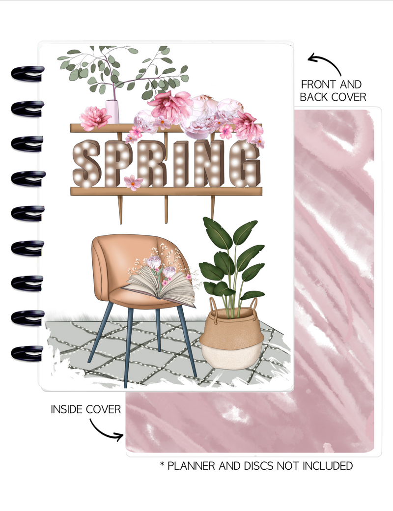 Cover Set of 2 LETS BLOOM Spring Scene <Double Sided Print>
