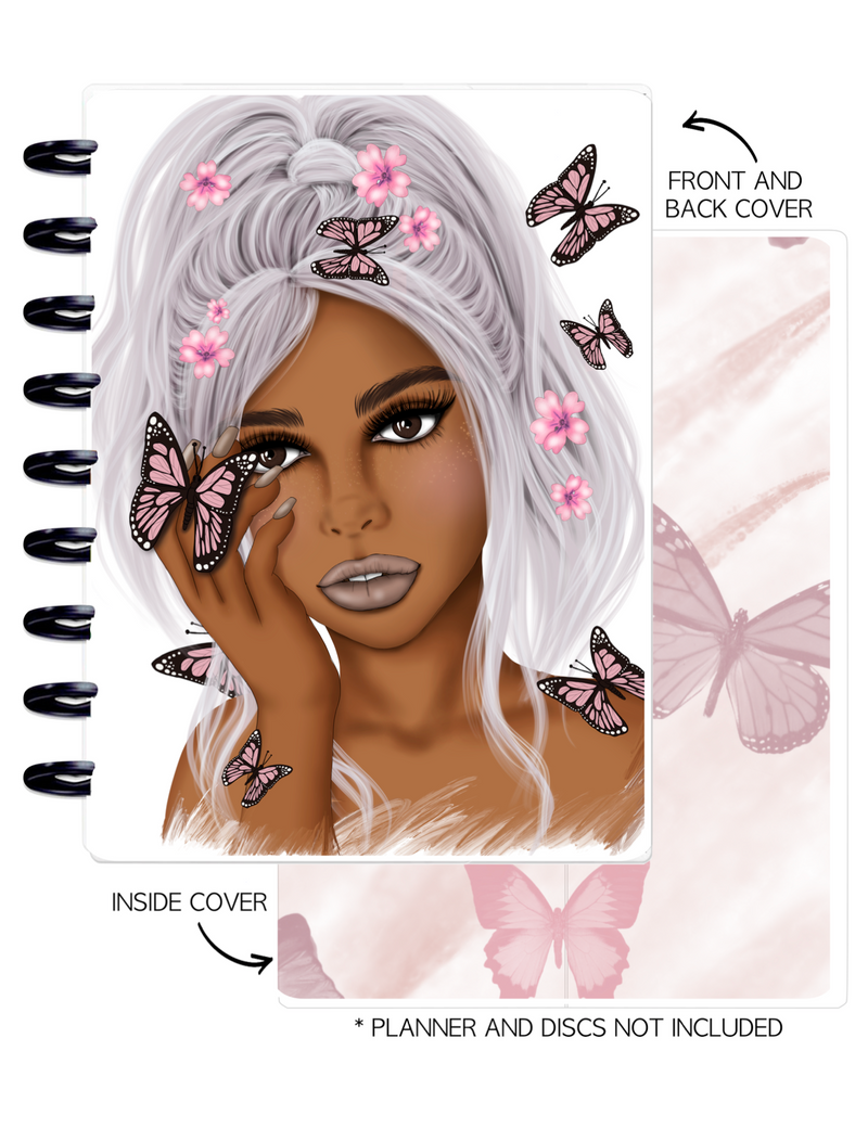 Cover Set of 2 LETS BLOOM Girl With Butterfly <Double Sided Print>