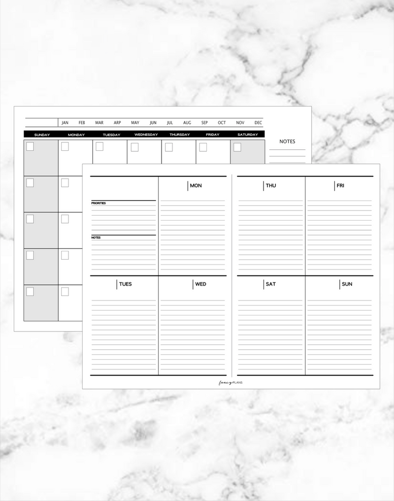 9 x 7 Deskpad | Vertical Week On 1 Layout