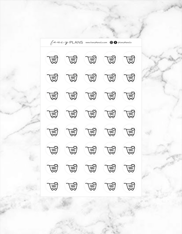 Cart w. Heart | Lined Icons