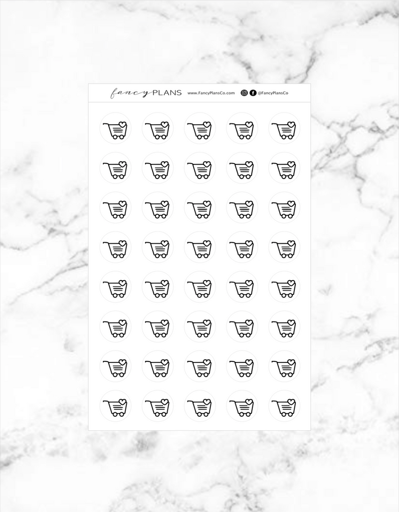 Cart w. Heart | Lined Icons