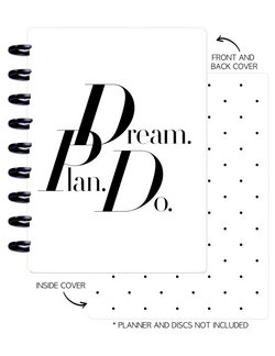 Cover Set of 2 CLASSY QUOTES Dream Plan Do <Double Sided Print>