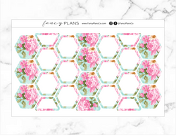 FLORAL TEAL | Functional Hexagons