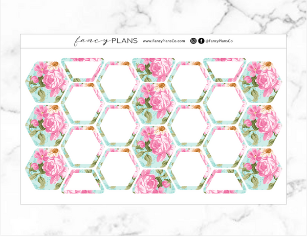 FLORAL TEAL | Functional Hexagons