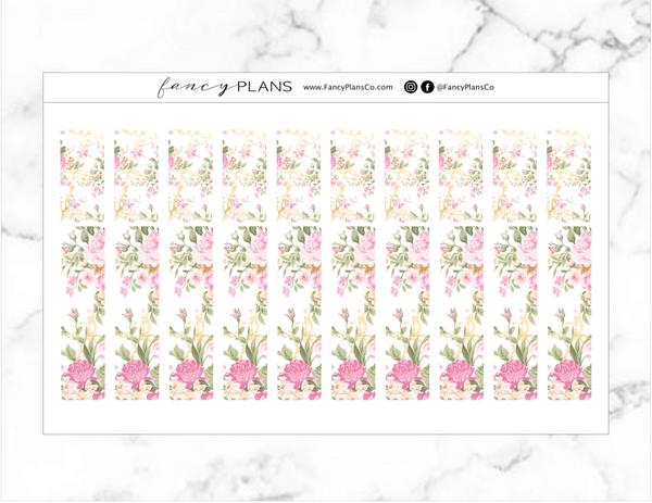 Washi Strip Stickers | PINK & GOLD FLORAL