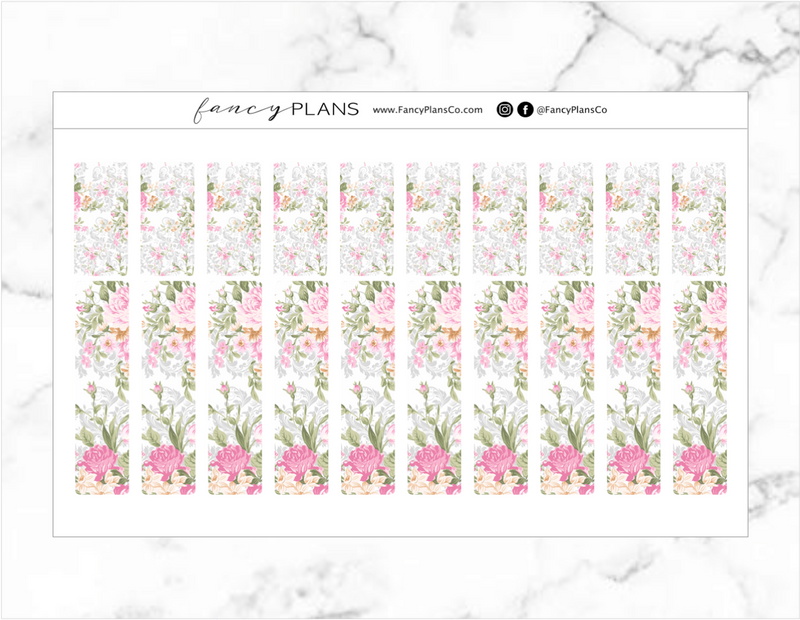Washi Strip Stickers | GRAY FLORAL