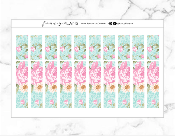 Washi Strip Stickers | TEAL FLORAL