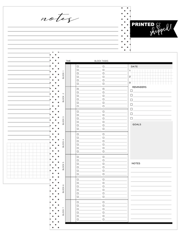 Weekly Block Schedule Fill Paper <PRINTED AND SHIPPED>