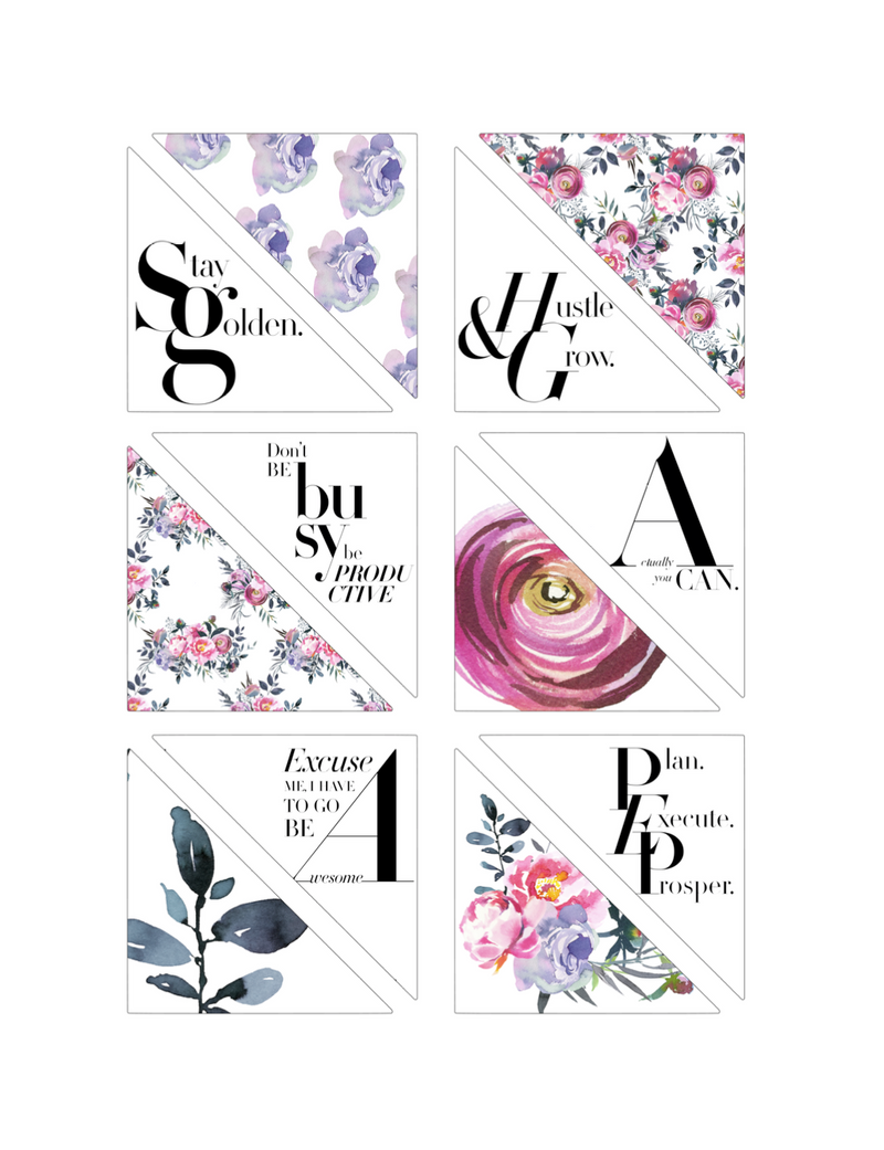 3 x 3 Inspiration Cards | TRIANGLE CLASSY QUOTES  #1